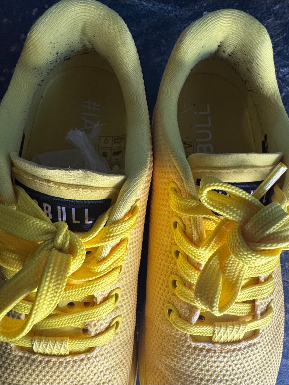 NOBULL Women Yellow Knit Lace-Up Sneakers - Picture 3 of 4